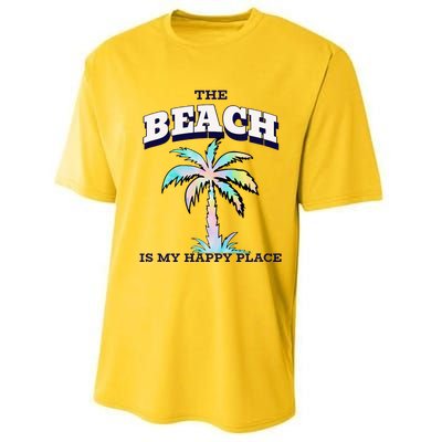 Family Beach Beach Is My Happy Place Vacation Performance Sprint T-Shirt