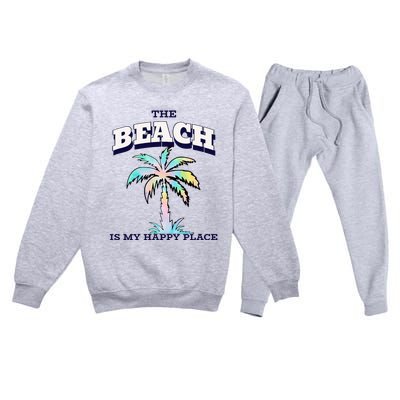 Family Beach Beach Is My Happy Place Vacation Premium Crewneck Sweatsuit Set