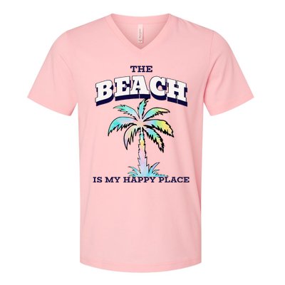 Family Beach Beach Is My Happy Place Vacation V-Neck T-Shirt