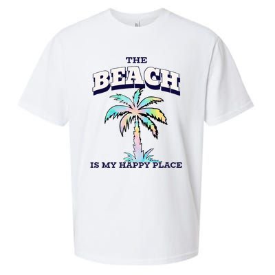 Family Beach Beach Is My Happy Place Vacation Sueded Cloud Jersey T-Shirt