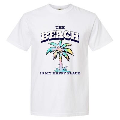 Family Beach Beach Is My Happy Place Vacation Garment-Dyed Heavyweight T-Shirt