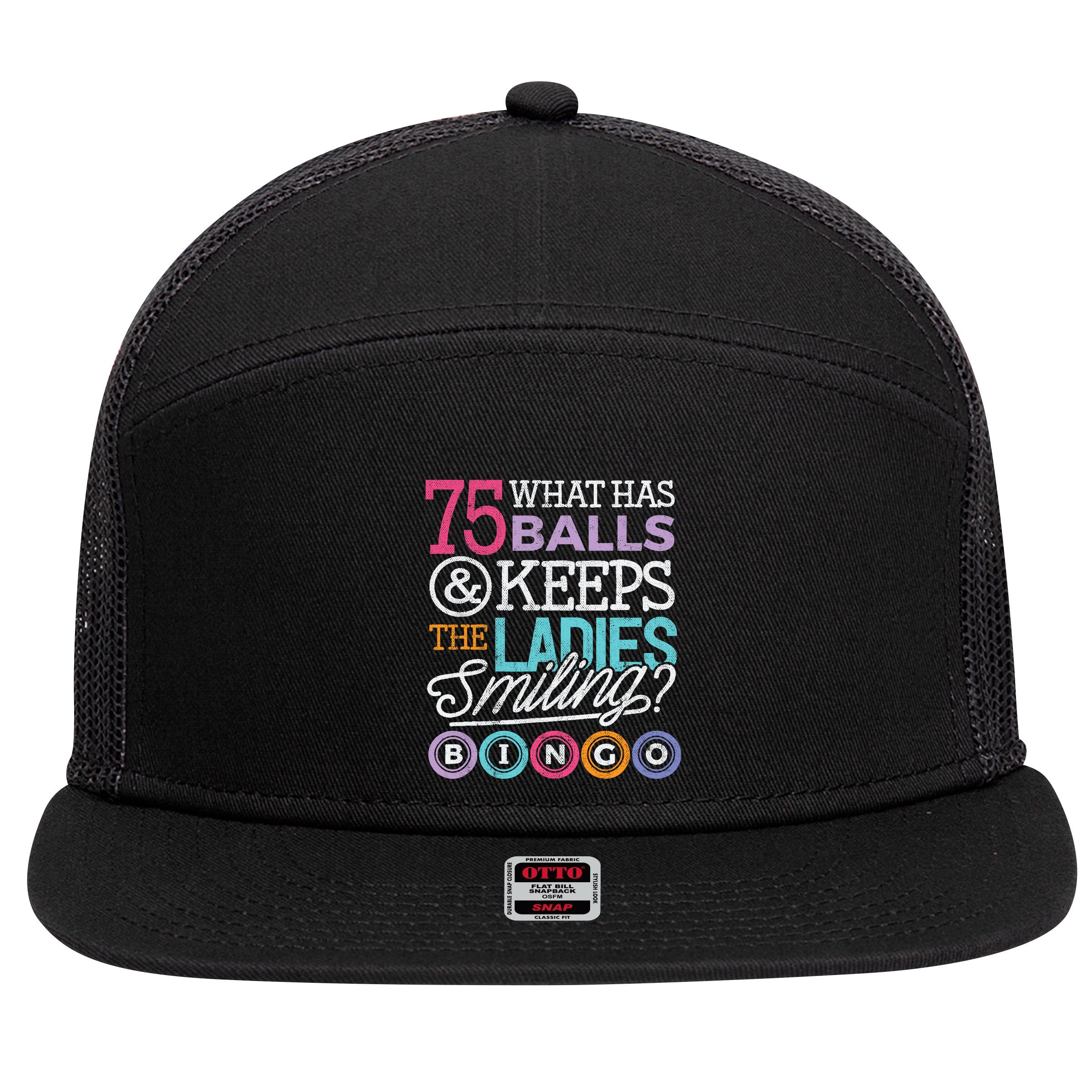 Funny Bingos Bingo Lover Grandma 7 Panel Mesh Trucker Snapback Hat