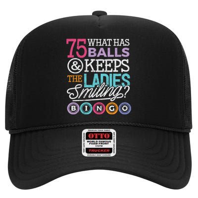 Funny Bingos Bingo Lover Grandma High Crown Mesh Back Trucker Hat