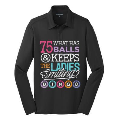 Funny Bingos Bingo Lover Grandma Silk Touch Performance Long Sleeve Polo