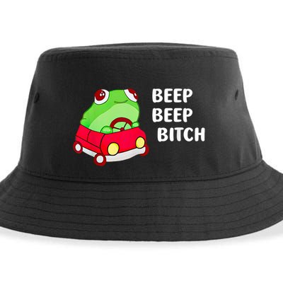 Frog Beep Beep Bitch Sustainable Bucket Hat