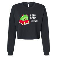 Frog Beep Beep Bitch Cropped Pullover Crew