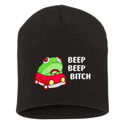 Frog Beep Beep Bitch Short Acrylic Beanie