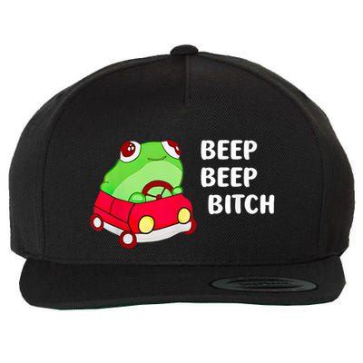 Frog Beep Beep Bitch Wool Snapback Cap