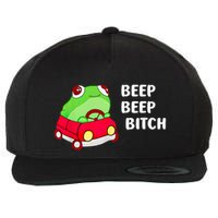 Frog Beep Beep Bitch Wool Snapback Cap