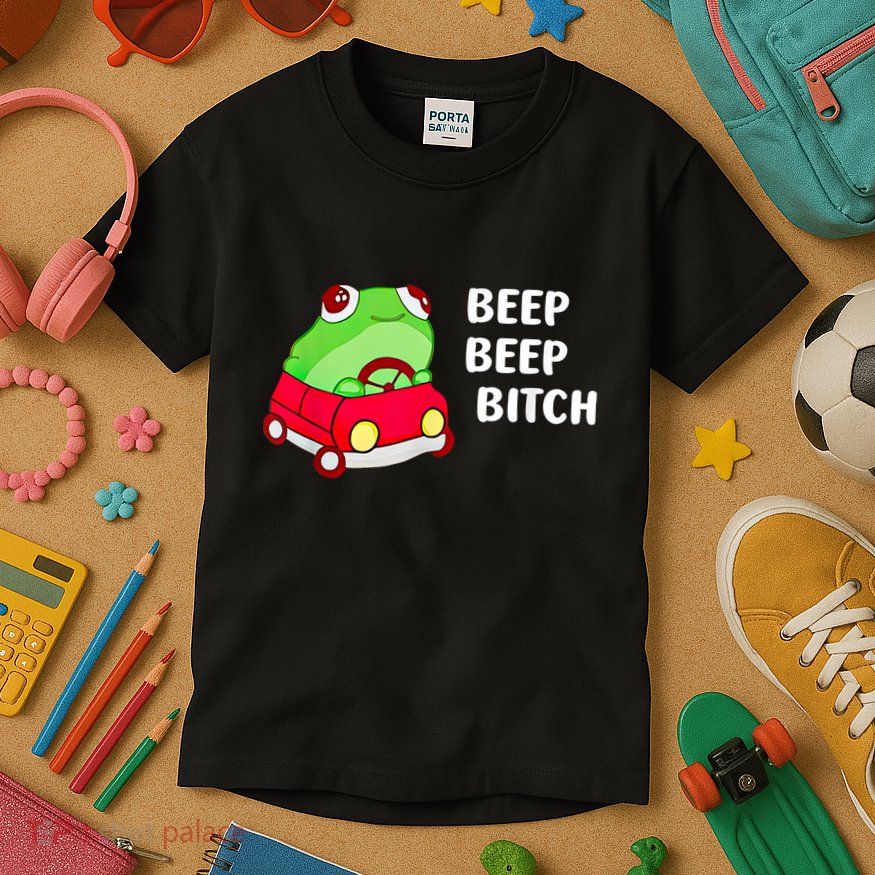 Frog Beep Beep Bitch Kids T-Shirt
