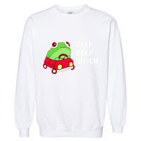Frog Beep Beep Bitch Garment-Dyed Sweatshirt