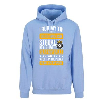 Funny Billiard Balls Cue I Rub My Tip Pool Player Quote Funny Gift Unisex Surf Hoodie