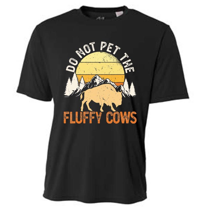 Funny Buffalo Bison Do Not Pet The Fluffy Cow Cooling Performance Crew T-Shirt