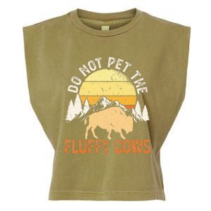 Funny Buffalo Bison Do Not Pet The Fluffy Cow Garment-Dyed Women's Muscle Tee