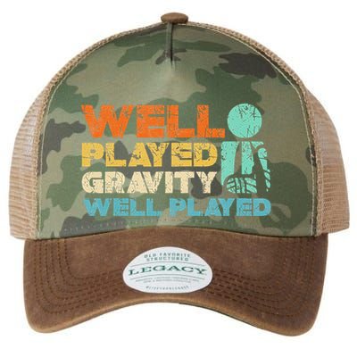 Funny Broken Bone Shoulder Elbow Well Played Gravity Legacy Tie Dye Trucker Hat
