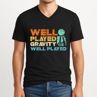 Funny Broken Bone Shoulder Elbow Well Played Gravity V-Neck T-Shirt