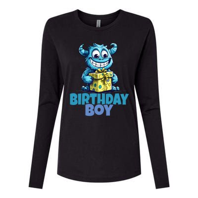 Funny Birthday Boy Monster Party Womens Cotton Relaxed Long Sleeve T-Shirt