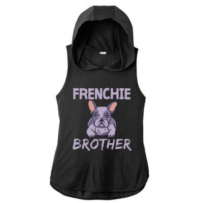 Frenchie Brother Bulldogs Frenchies French Bulldog Ladies PosiCharge Tri-Blend Wicking Draft Hoodie Tank