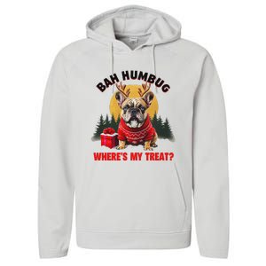 French Bulldog Bah Humbug WhereS My Treat Performance Fleece Hoodie