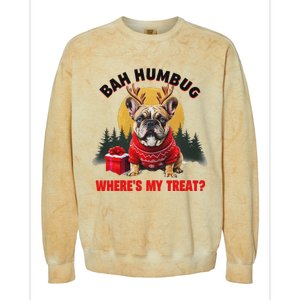 French Bulldog Bah Humbug WhereS My Treat Colorblast Crewneck Sweatshirt