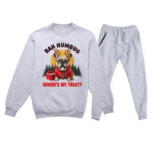 French Bulldog Bah Humbug WhereS My Treat Premium Crewneck Sweatsuit Set