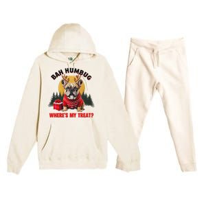 French Bulldog Bah Humbug WhereS My Treat Premium Hooded Sweatsuit Set