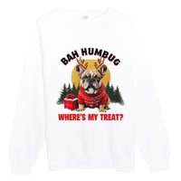 French Bulldog Bah Humbug WhereS My Treat Premium Crewneck Sweatshirt