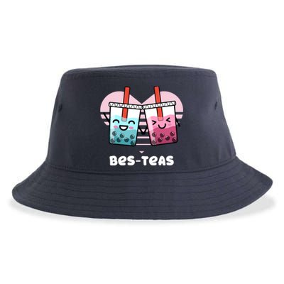 Funny Besties Bubble Tea Gift Hoodie | Pun Bes-Teas Cute T Sustainable Bucket Hat