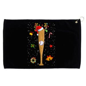 Funny Baseball Bat Reindeer Santa Hat Christmas Lights Xmas Gift Grommeted Golf Towel