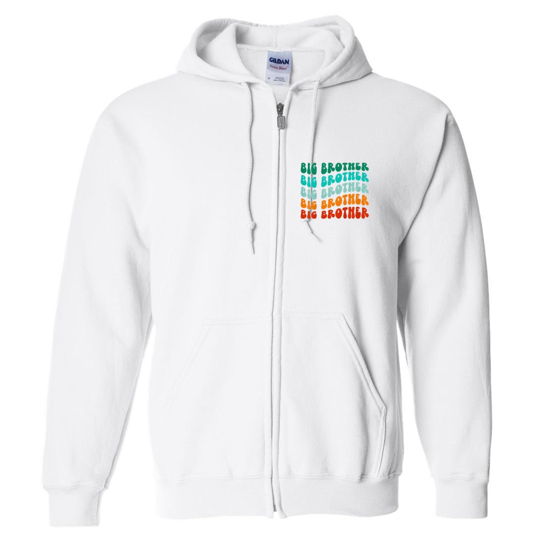 funny Big Brother Big Bro Sibling Announcement Full Zip Hoodie