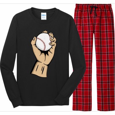 Funny Baseball Ball Team Player Cool Gift Pitch Homerun Baseballer Gift Long Sleeve Pajama Set