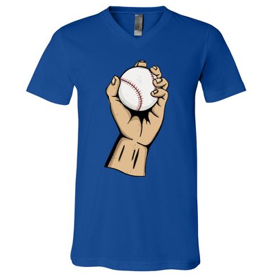 Funny Baseball Ball Team Player Cool Gift Pitch Homerun Baseballer Gift V-Neck T-Shirt