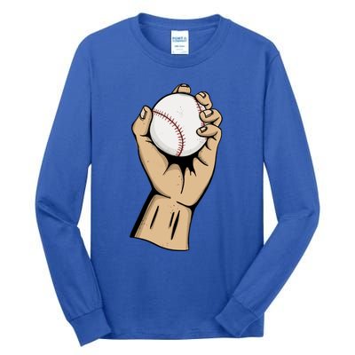 Funny Baseball Ball Team Player Cool Gift Pitch Homerun Baseballer Gift Tall Long Sleeve T-Shirt