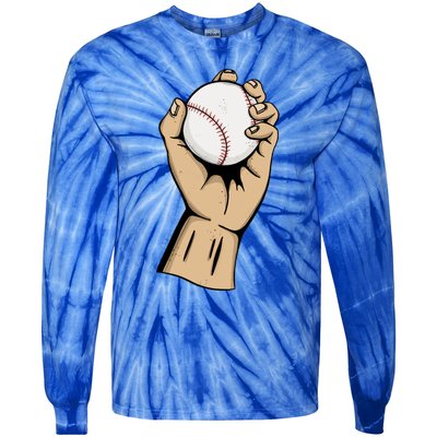 Funny Baseball Ball Team Player Cool Gift Pitch Homerun Baseballer Gift Tie-Dye Long Sleeve Shirt