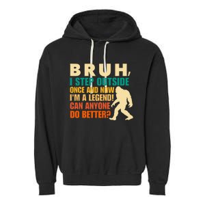 Funny Bigfoot Bruh Sasquatch Garment-Dyed Fleece Hoodie