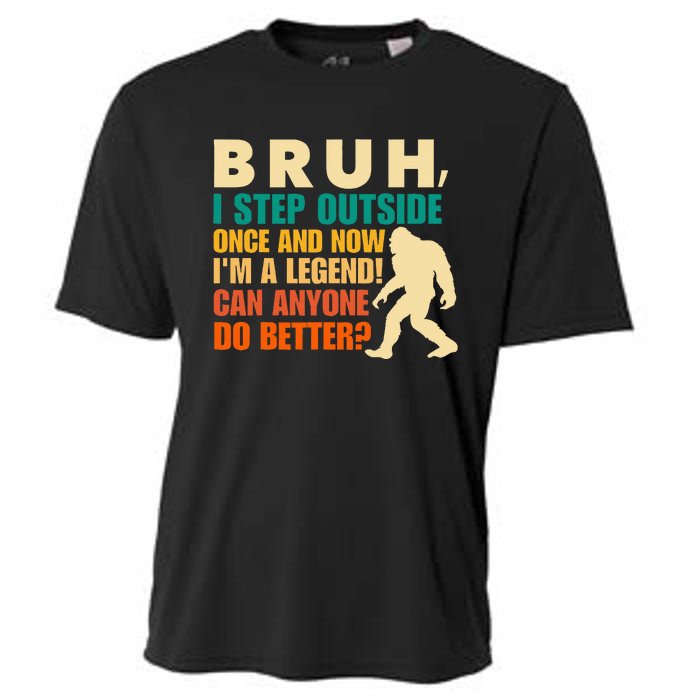 Funny Bigfoot Bruh Sasquatch Cooling Performance Crew T-Shirt