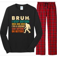 Funny Bigfoot Bruh Sasquatch Long Sleeve Pajama Set