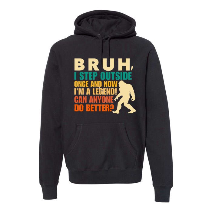 Funny Bigfoot Bruh Sasquatch Premium Hoodie