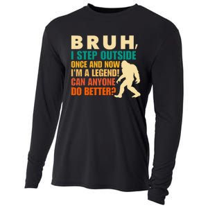 Funny Bigfoot Bruh Sasquatch Cooling Performance Long Sleeve Crew