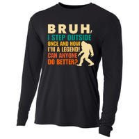 Funny Bigfoot Bruh Sasquatch Cooling Performance Long Sleeve Crew