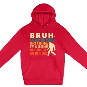 Funny Bigfoot Bruh Sasquatch Premium Pullover Hoodie