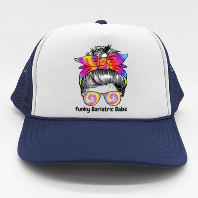 Funky Bariatric Babe Tie Dye Bariatric Surgery Trucker Hat