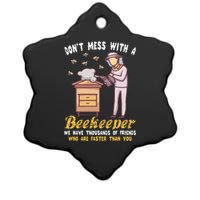 Funny Beekeeper Beekeeping Supplies Honey Bees Beehive Ceramic Star Ornament