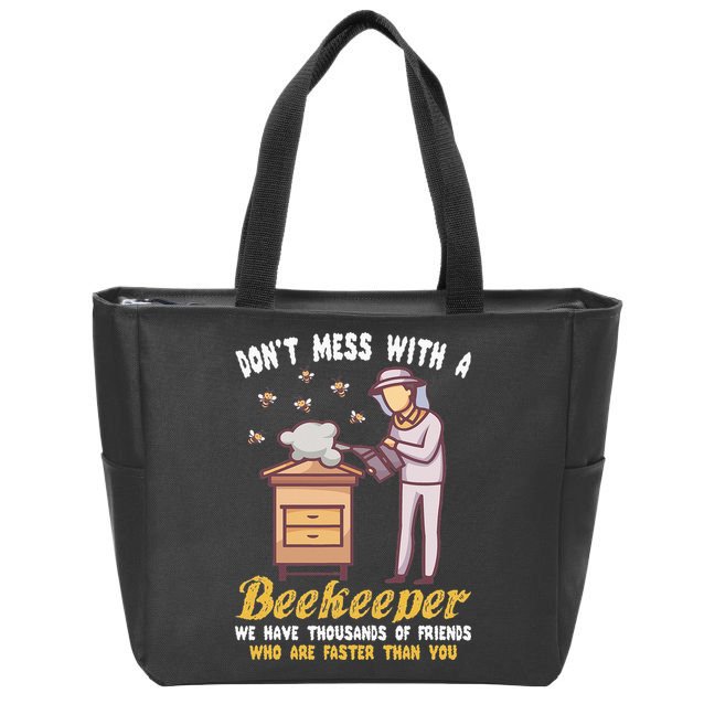 Funny Beekeeper Beekeeping Supplies Honey Bees Beehive Zip Tote Bag