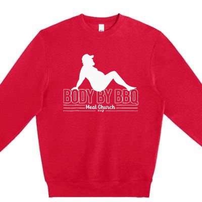 Funny Body By BBQ Vintage Meat Church Premium Crewneck Sweatshirt