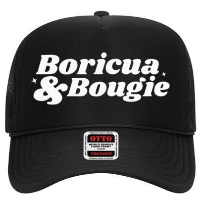 Funny Boricua & Bougie Apparel High Crown Mesh Back Trucker Hat