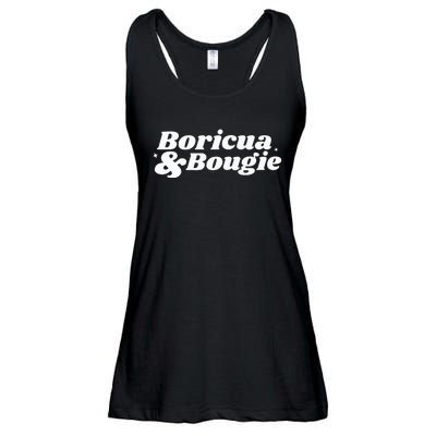 Funny Boricua & Bougie Apparel Ladies Essential Flowy Tank