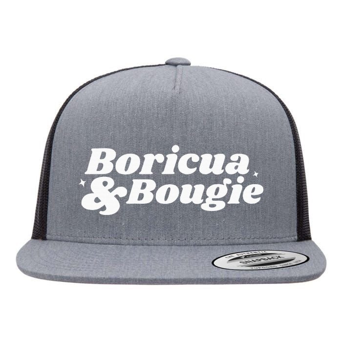 Funny Boricua & Bougie Apparel Flat Bill Trucker Hat