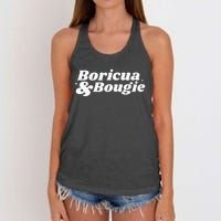 Funny Boricua & Bougie Apparel Women's Knotted Racerback Tank