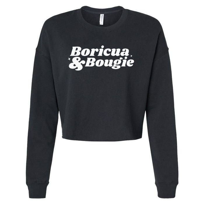 Funny Boricua & Bougie Apparel Cropped Pullover Crew